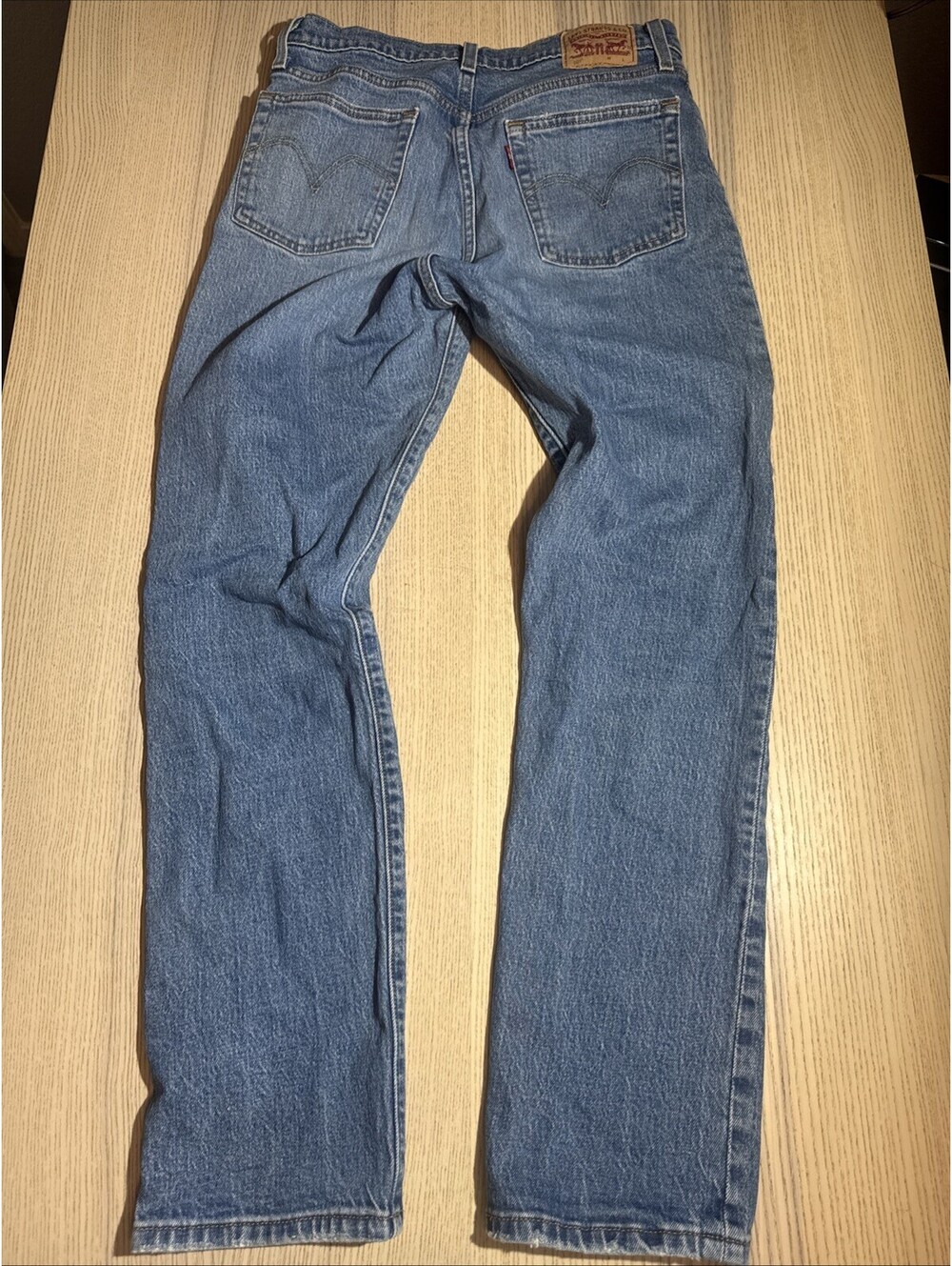 Levi's 501 Original Straight Leg Blue Jeans Size 28x30 Light Wash Button Fly